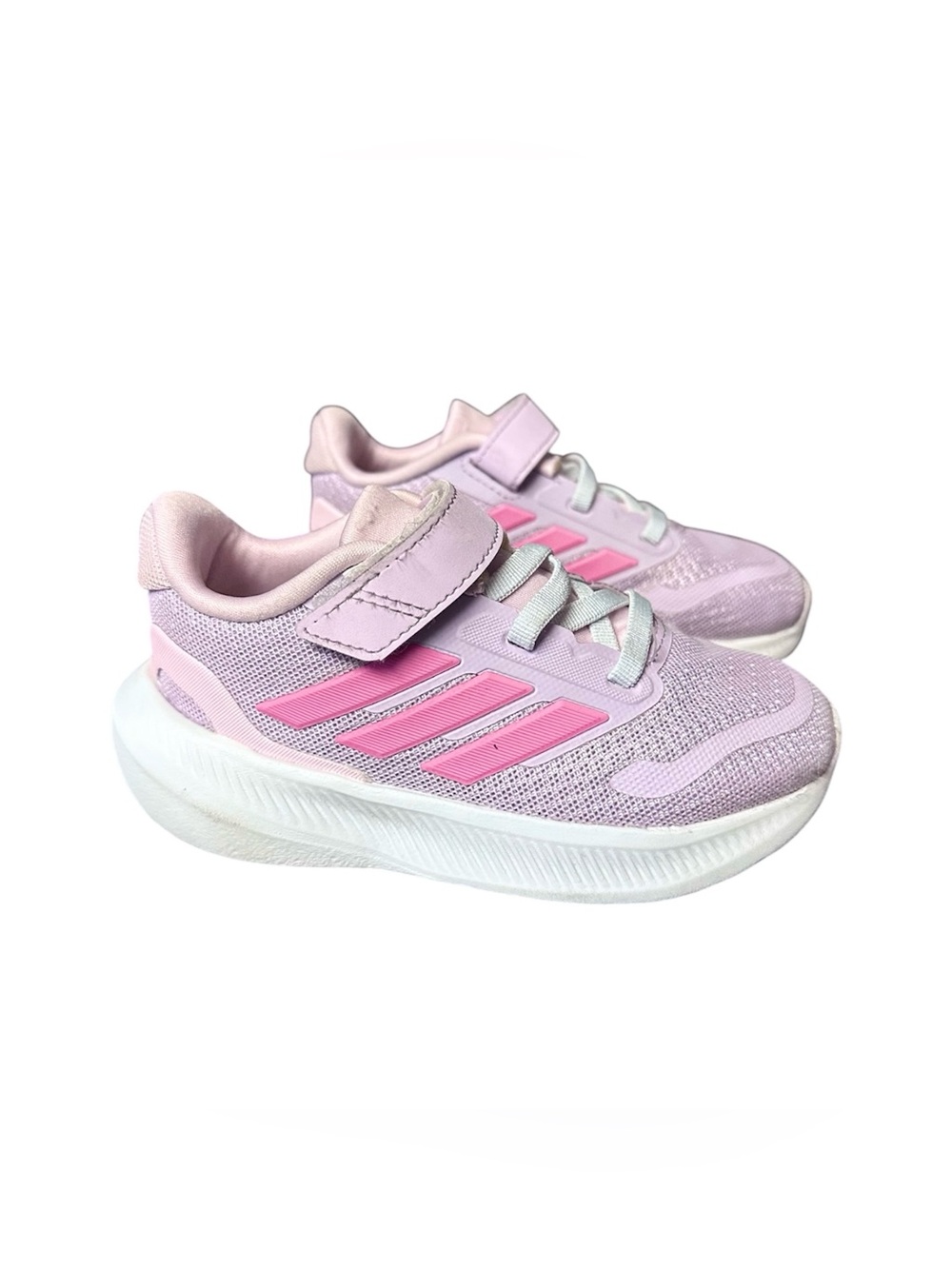 Adidas Size 8 Girls light purple pink strap runfalcon sneakers